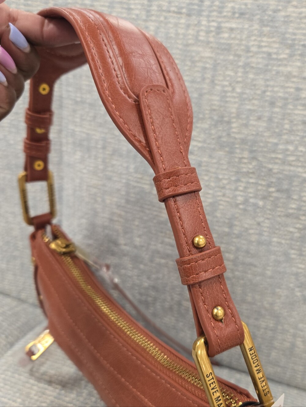 Steve Madden Rust Brown Shoulder Handbag - Picture 4 of 6